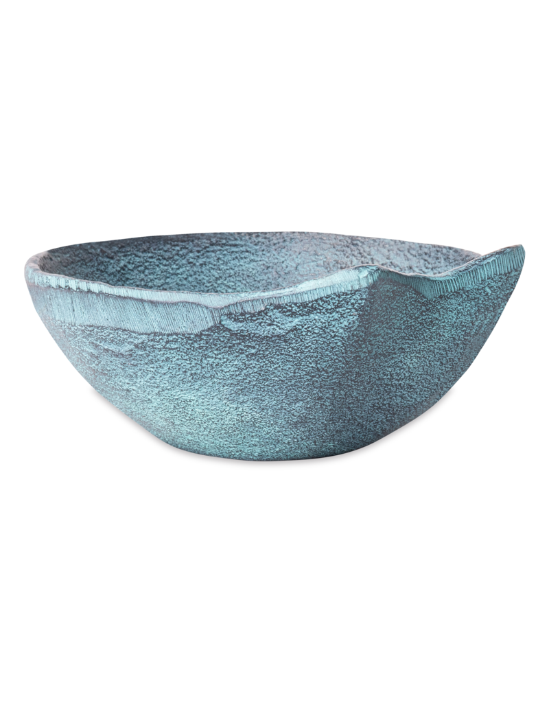 Schaal Decoratief Blauw Patina Groot