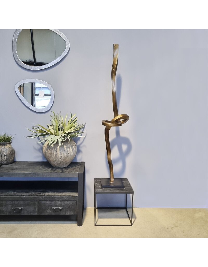 Damn Sculptuur Antiek Koper