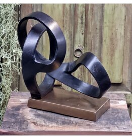 Damn Sculptuur Antiek Koper met Plateau