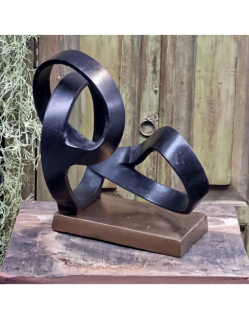 Sculptuur Antiek Koper met Plateau