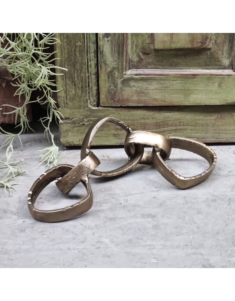 Sculptuur Geboeid Antiek Messing