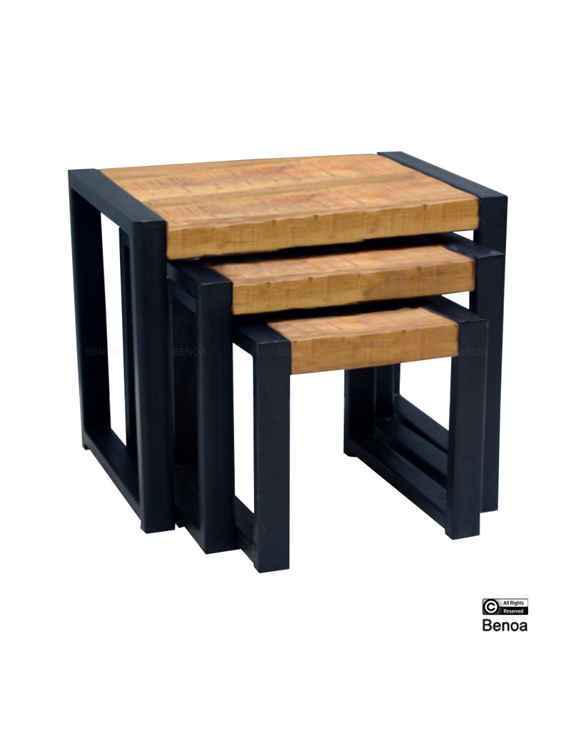 Sidetable Rechthoekig Mango Set van 3