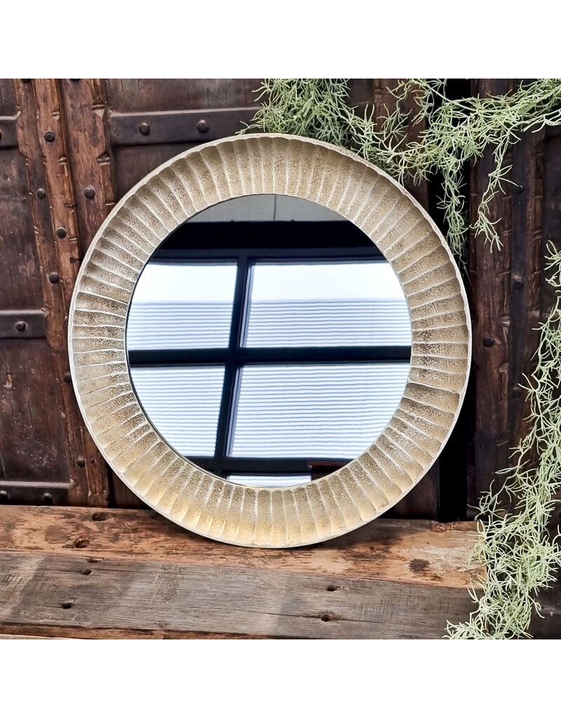 Damn Spiegel Rond Antiek Koper