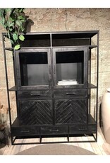 Vitrinekast Jax Zwart