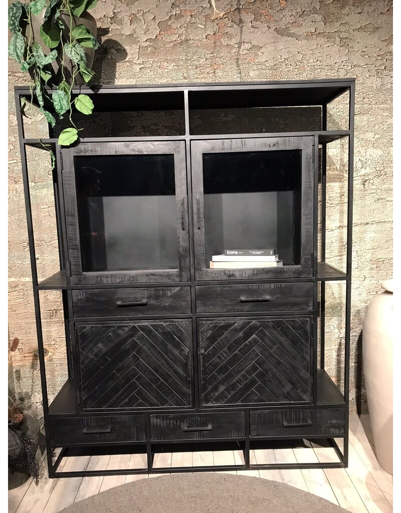Vitrinekast Jax Zwart