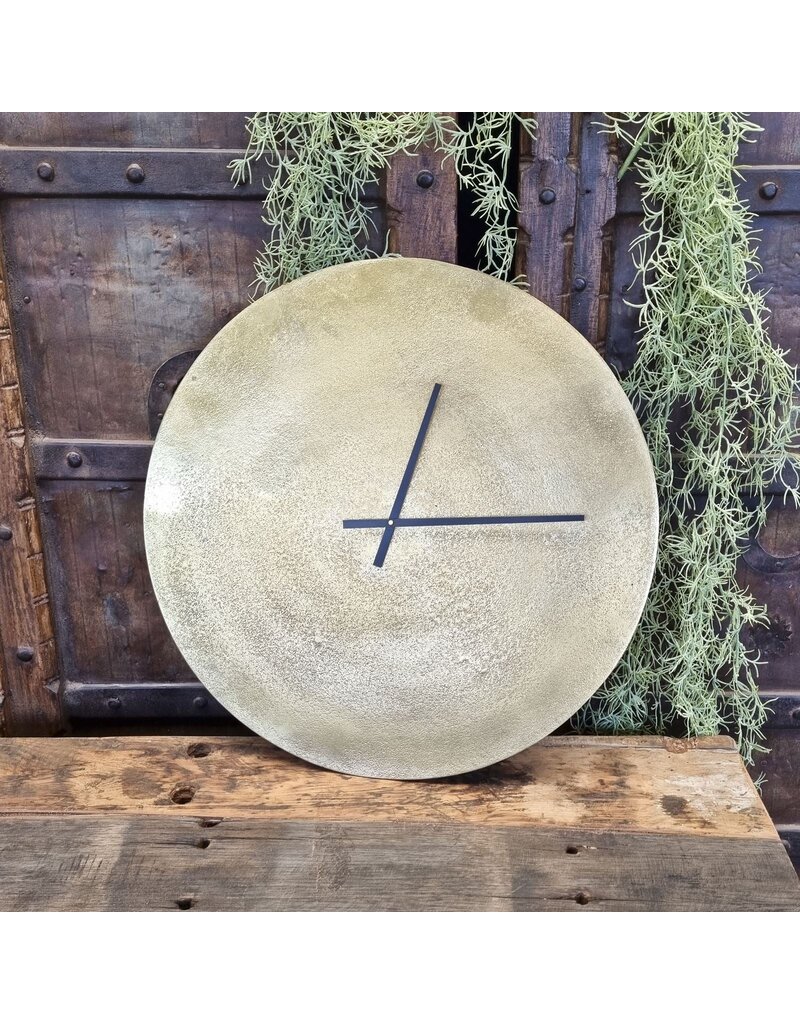 Wandklok Rond Antiek Koper