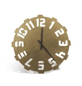 Wandklok Typografisch Goud