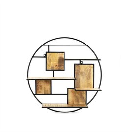 Wandrek Rond Metaal met Planken 80