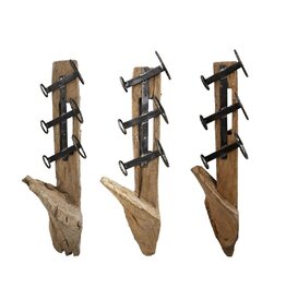 Damn Industrial Wall-Mounted Teak Wine Rack