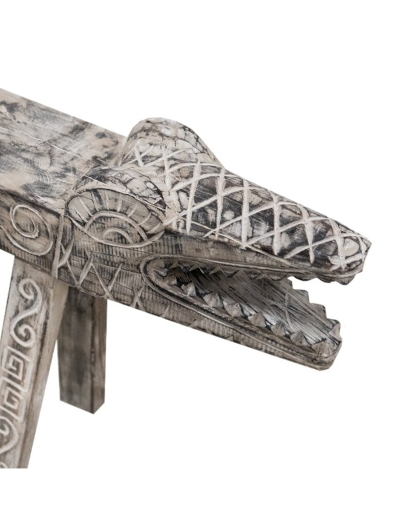 Damn Krokodillenbankje White Wash 100 cm