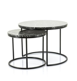 Salontafel Rond Zwart Set van 2 -