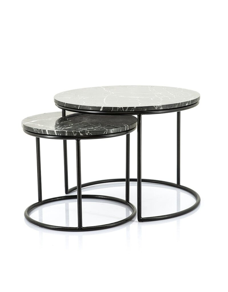 Salontafel Rond Zwart Set van 2 - Copy