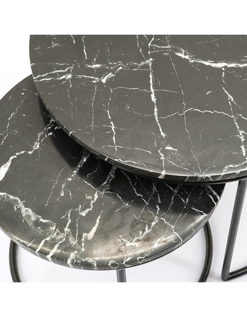 Salontafel Rond Zwart Set van 2 - Copy