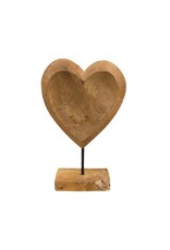 Teakhouten hart op voet
