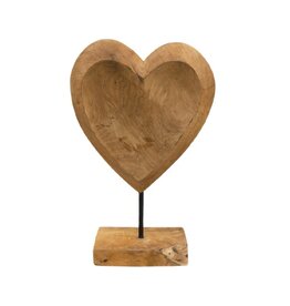 Teakhouten hart op voet