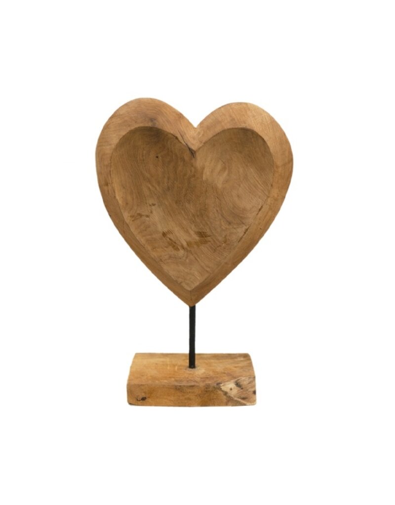 Teakhouten hart op voet