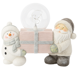 Damn Kerstman sneeuwbol 43 cm met licht