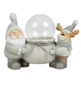 Damn Kerstman sneeuwbol 43 cm met licht