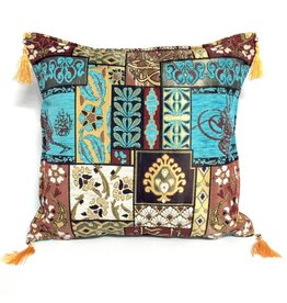 Damn Patchwork brown kussenhoes/cushion cover ± 45x45cm