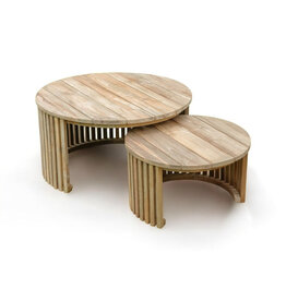 Damn Tuin Bijzettafel Negara Teak Set Van 2
