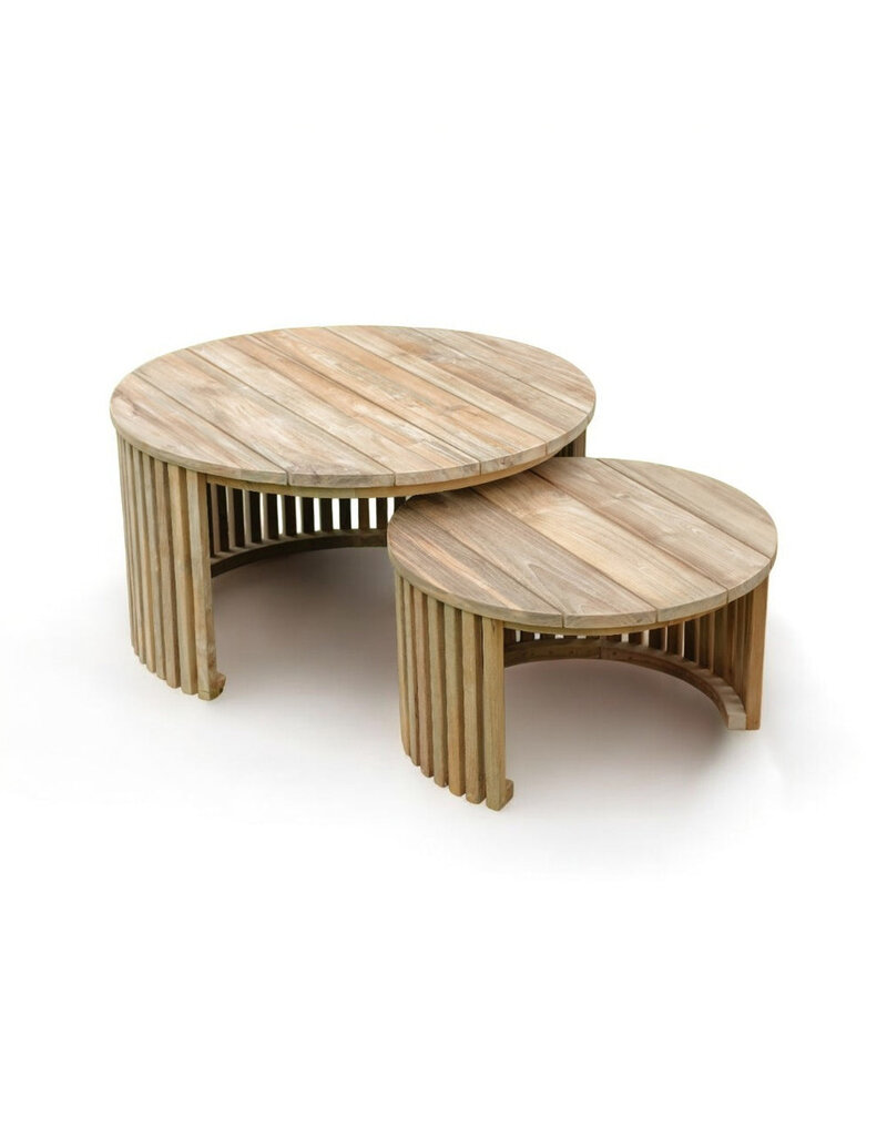 Damn Tuin Bijzettafel Negara Teak Set Van 2