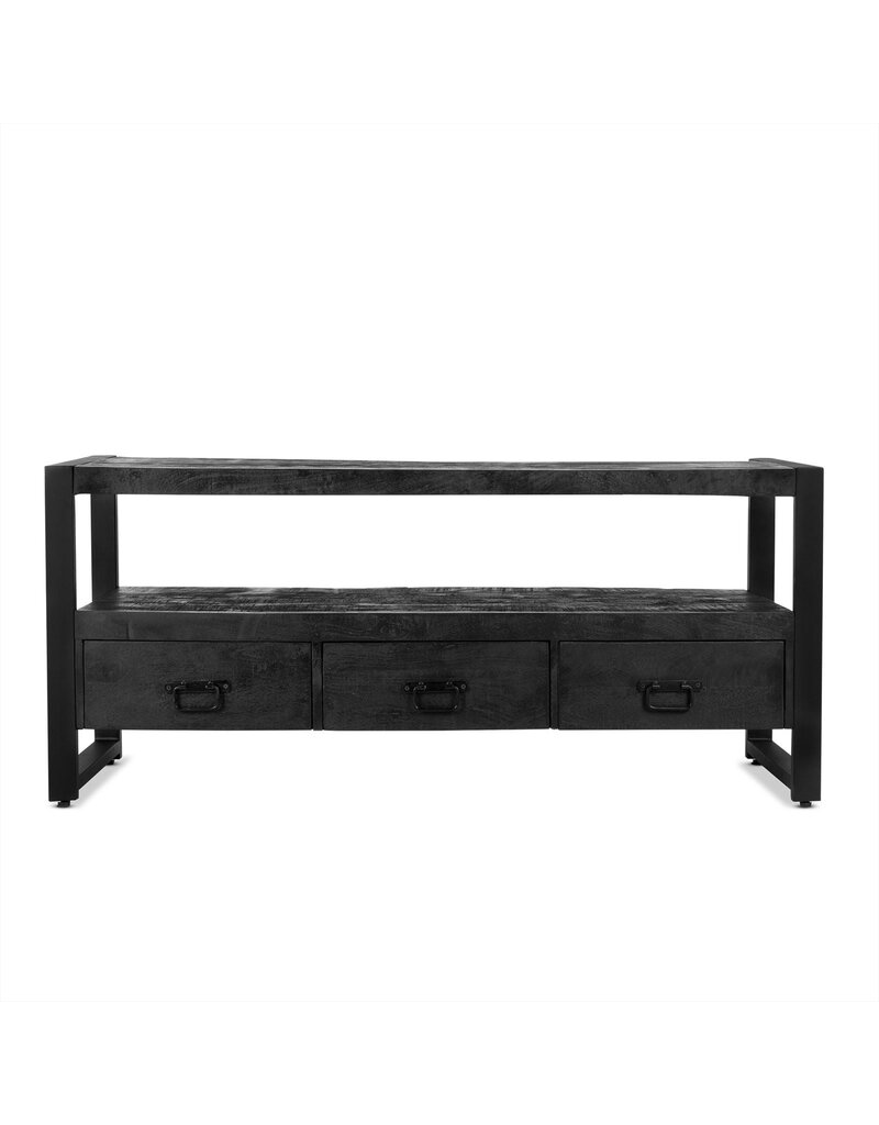 Damn TV Cabinet Britt Black with Drawers 150