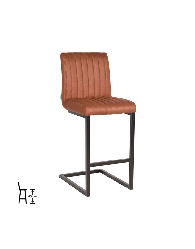 Damn LABEL51 Barkruk Milo - Cognac - Microvezel - Laag