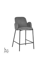 Damn LABEL51 Barkruk Jari - Donkergrijs - Ribcord - Laag