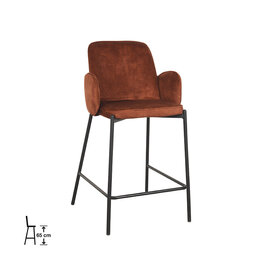 Damn LABEL51 Barkruk Jari - Rust - Velours - Laag