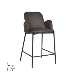 Damn LABEL51 Barkruk Jari - Antraciet - Microvezel - Laag