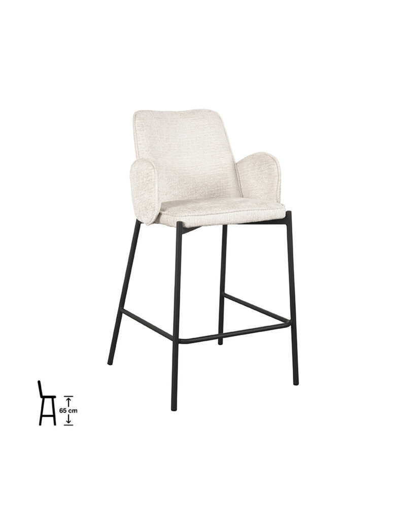 Damn LABEL51 Barkruk Joni - Creme - Elegance - Laag