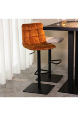 Damn LABEL51 Barkruk Juul - Oker - Velours - Gaslift