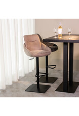 Damn LABEL51 Barkruk Beauty - Taupe - Micro Suede - Gaslift