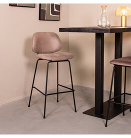 Damn LABEL51 Barkruk Bello - Taupe - Micro Suede - Hoog