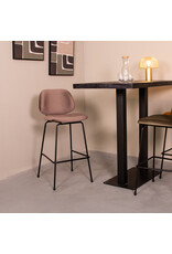 Damn LABEL51 Barkruk Bello - Taupe - Fluweel - Hoog