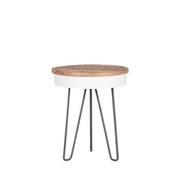Damn LABEL51 Bijzettafel Saria - Wit - Metaal - 44 cm - Rond