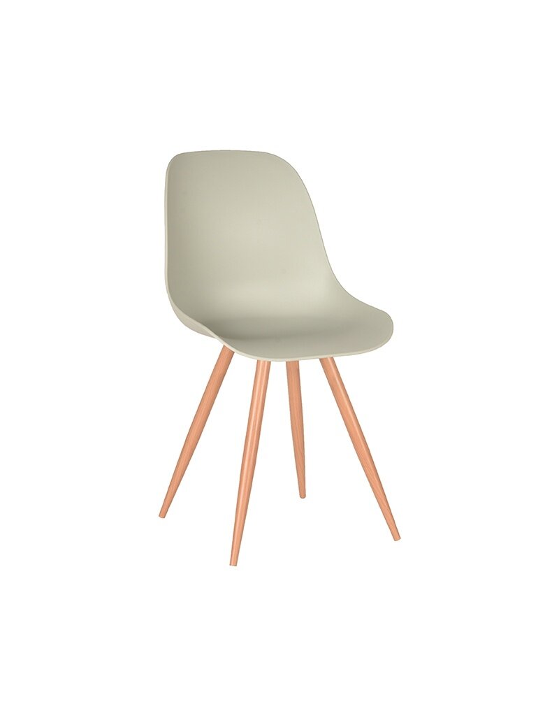 Damn LABEL51 Eetkamerstoel Rimini - Breeze - PP - Naturel Houtlook Frame