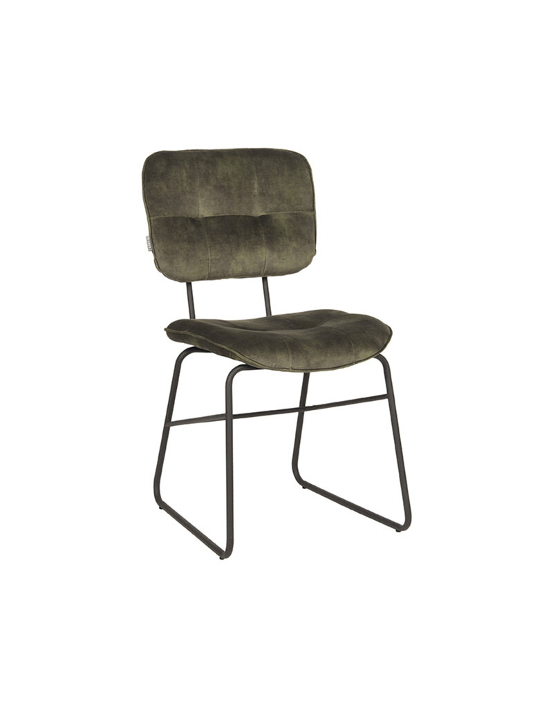Damn LABEL51 Eetkamerstoel Dez - Hunter - Velours - Zwart Metalen Frame