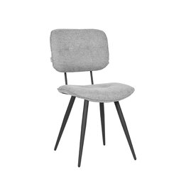 Damn LABEL51 Eetkamerstoel Lux - Zinc - Weave - Zwart Metalen Frame