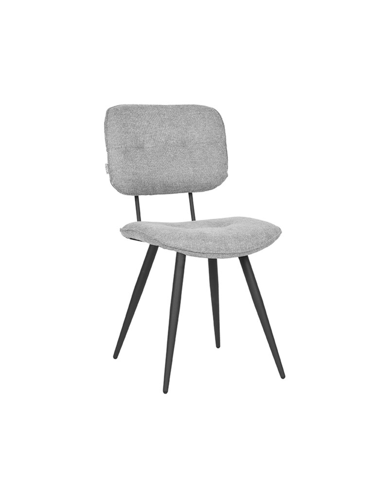 Damn LABEL51 Eetkamerstoel Lux - Zinc - Weave - Zwart Metalen Frame