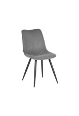 Damn LABEL51 Eetkamerstoel Jort - Donkergrijs - Ribcord - Zwart Metalen Frame