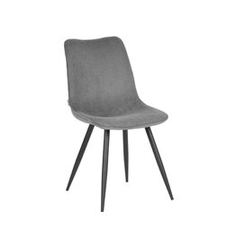Damn LABEL51 Eetkamerstoel Jort - Donkergrijs - Ribcord - Zwart Metalen Frame