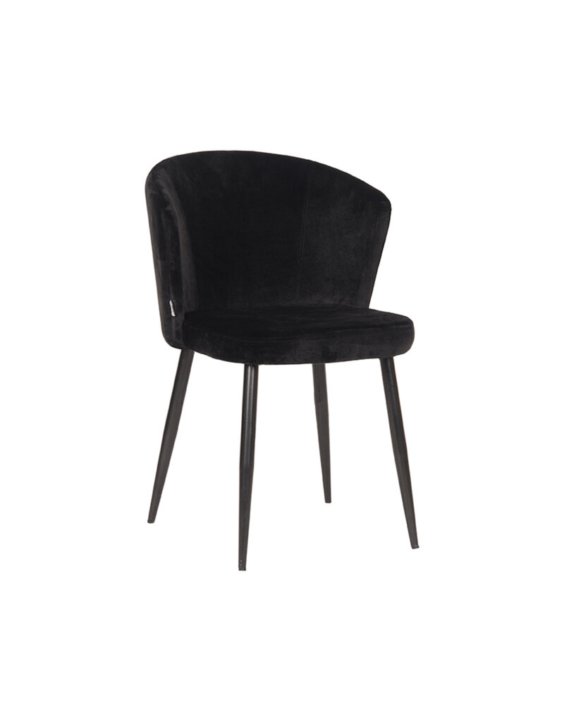 Damn LABEL51 Eetkamerstoel Wave - Zwart - Fluweel - Zwart Metalen Frame