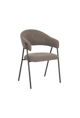 Damn LABEL51 Eetkamerstoel Lowen - Bruin - Boucle - Zwart Metalen Frame