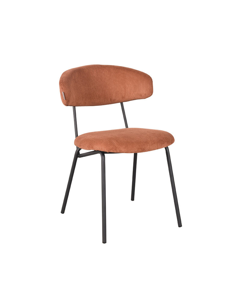 Damn LABEL51 Eetkamerstoel Zack - Rust - Ribcord - Zwart Metalen Frame