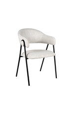 Damn LABEL51 Eetkamerstoel Lowen - Champagne - Boucle - Zwart Metalen Frame