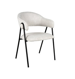 Damn LABEL51 Eetkamerstoel Lowen - Champagne - Boucle - Zwart Metalen Frame