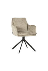 Damn LABEL51 Eetkamerstoel Joy - Beige - Elegance - Zwart Metalen Frame