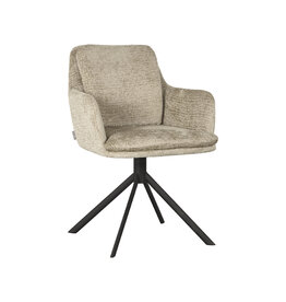 Damn LABEL51 Eetkamerstoel Joy - Beige - Elegance - Zwart Metalen Frame