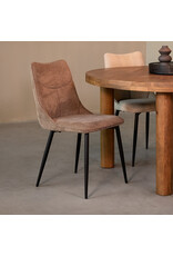 Damn LABEL51 Eetkamerstoel Riv - Clay - Cato - Zwart Metalen Frame